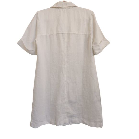 NWT J. Crew Gamine Shirtdress In White Linen Gold Button Detail 2 - Picture 7 of 10